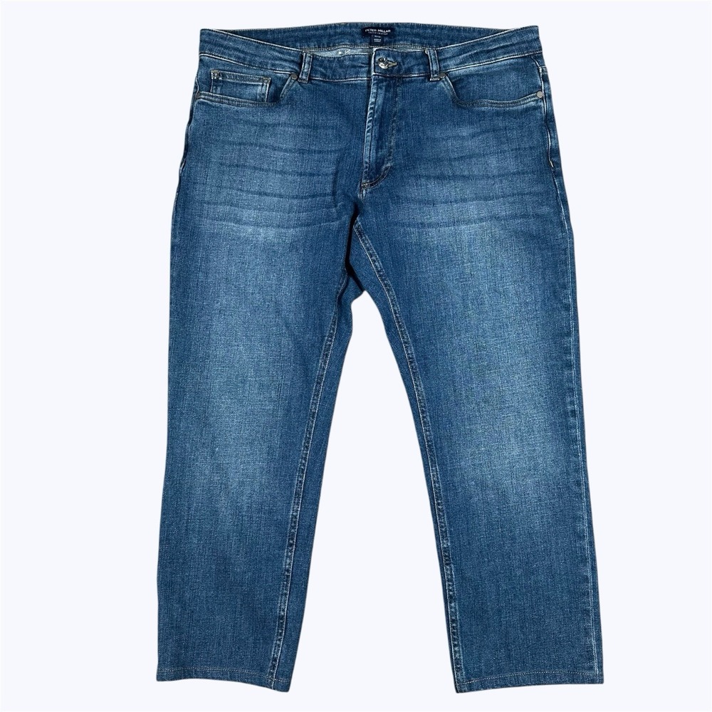 Peter Millar Crown Crafted Jeans Mens 36x27* True Blue Wash Tailored Fit EUC